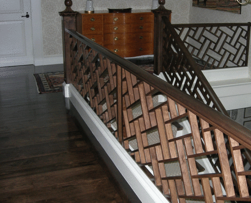 Crosslake custom residential staircase railing Siewert Cabinet